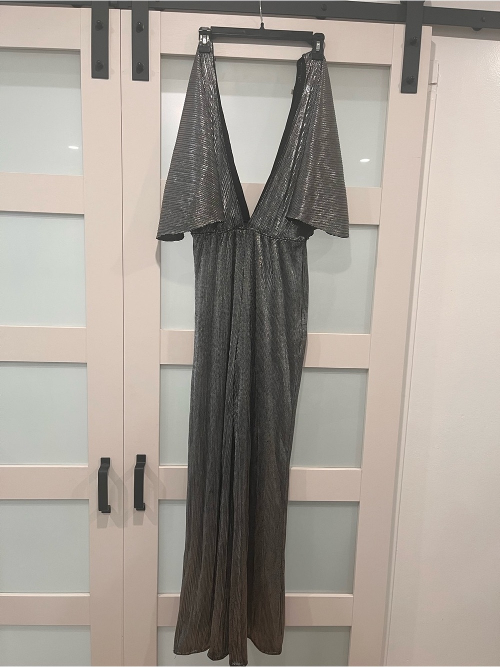 Lovers + Friends Harper Metallic Plissé Jumpsuit